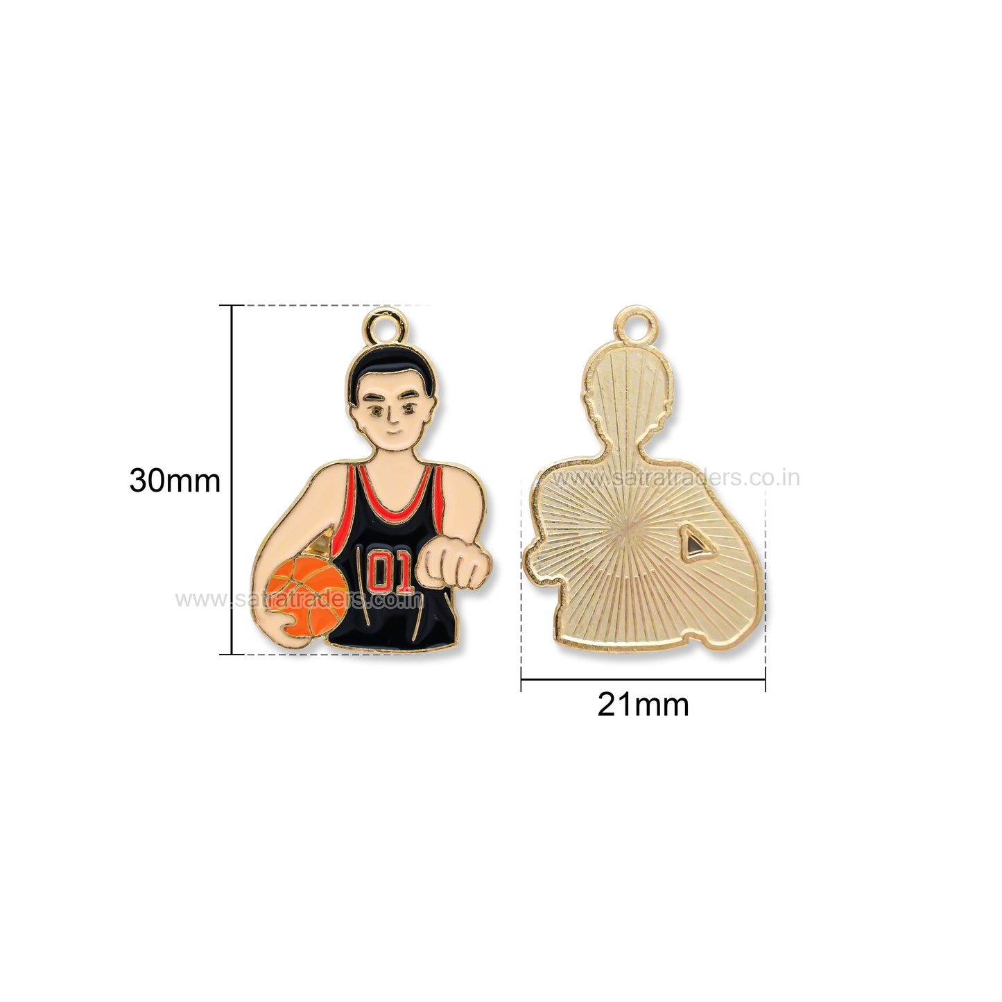 Basketball Player Enamel Charm | Size : 30mm | Qty : 10pcs | CHE206