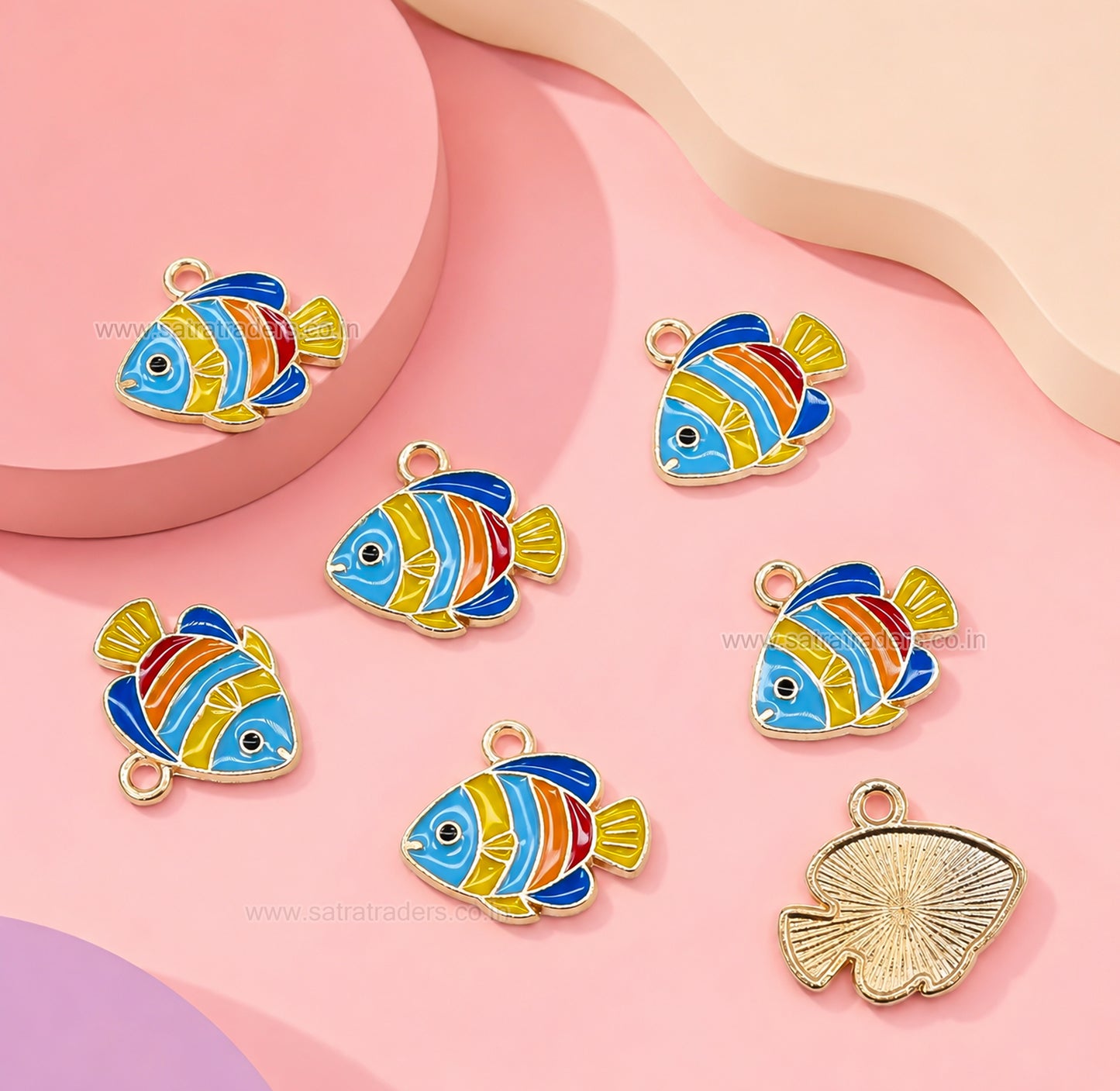 Colorful Enamel Tropical Fish Charm | Size : 15mm | Qty : 10pcs | CHE217