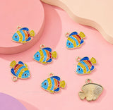 Colorful Enamel Tropical Fish Charm | Size : 15mm | Qty : 10pcs | CHE217