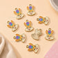 Enamel Easter Bunny Charm with Easter Egg | Size : 14mm | Qty : 10pcs | CHE218