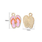 Pink Enamel Flip Flop Slipper Charm | Size : 18mm | Qty : 10pcs | CHE220