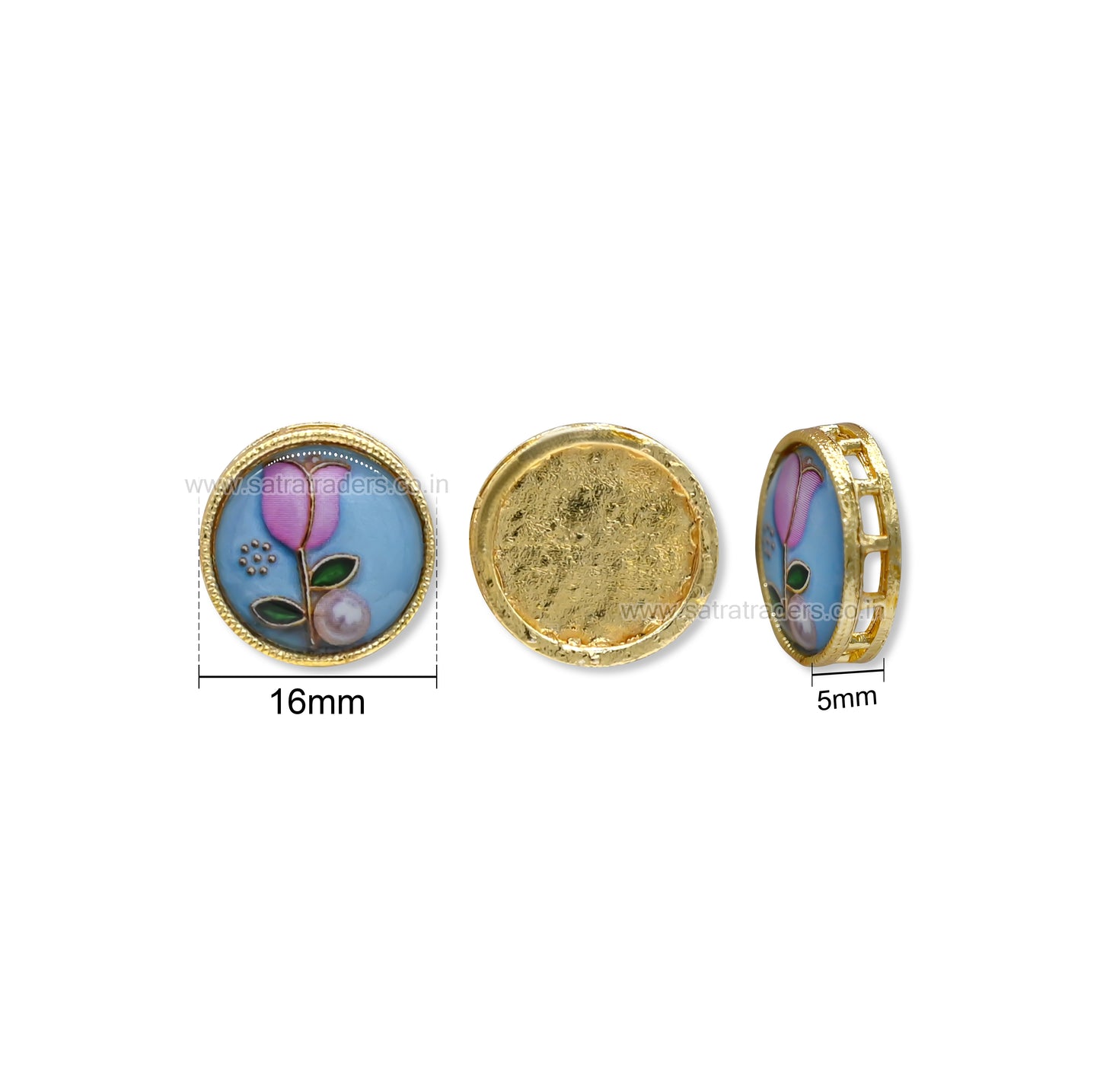 Meenakari Tulip Beads | Size : 16mm | Qty : 12pcs | MKB123