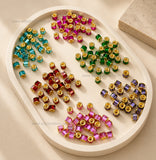 Gold-Capped Crystal Barrel Spacer Beads | Size : 5mm | Qty : 25pcs | GB83