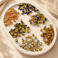 Gold-Capped Crystal Barrel Spacer Beads | Size : 5mm | Qty : 25pcs | GB83