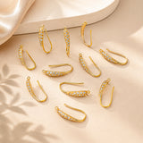 18k Gold Plated Brass Pave Diamond Earring Hooks | Size : 20mm | Qty : 2pcs |