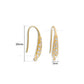 18k Gold Plated Brass Pave Diamond Earring Hooks | Size : 20mm | Qty : 2pcs |