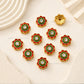 Meenakari Floral Spacer Bead with Rhinestone | Size : 13mm | Qty : 12pcs | MKB128