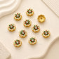 Floral Meenakari Spacer Bead with Rhinestone | Size : 13mm | Qty : 12pcs | MKB127
