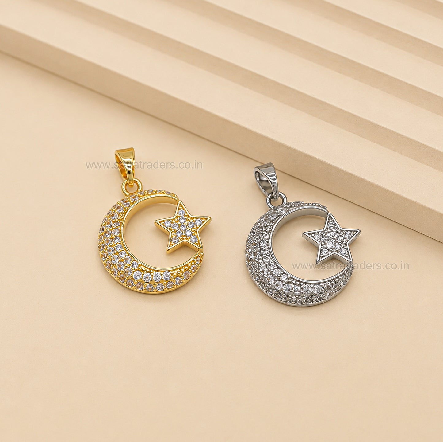 Moon & Star Anti-Tarnish Charm | Size : 24mm | Qty : 1pc