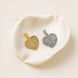 Heart Pave Anti-Tarnish Charm | Size : 20mm | Qty : 1pc