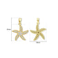Solitaire Center Pave Starfish Anti-Tarnish Charm | Size : 24mm | Qty : 1pc | CHL189