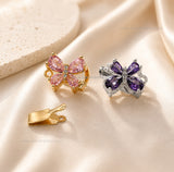 High Quality Bow Shape Brass Connector Charm With clip-on | Size : 16mm | Qty : 1pc | BC26