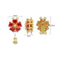 High Quality 5-petal floral Brass Connector Charm With clip-on | Size : 16mm | Qty : 1pc | BC27