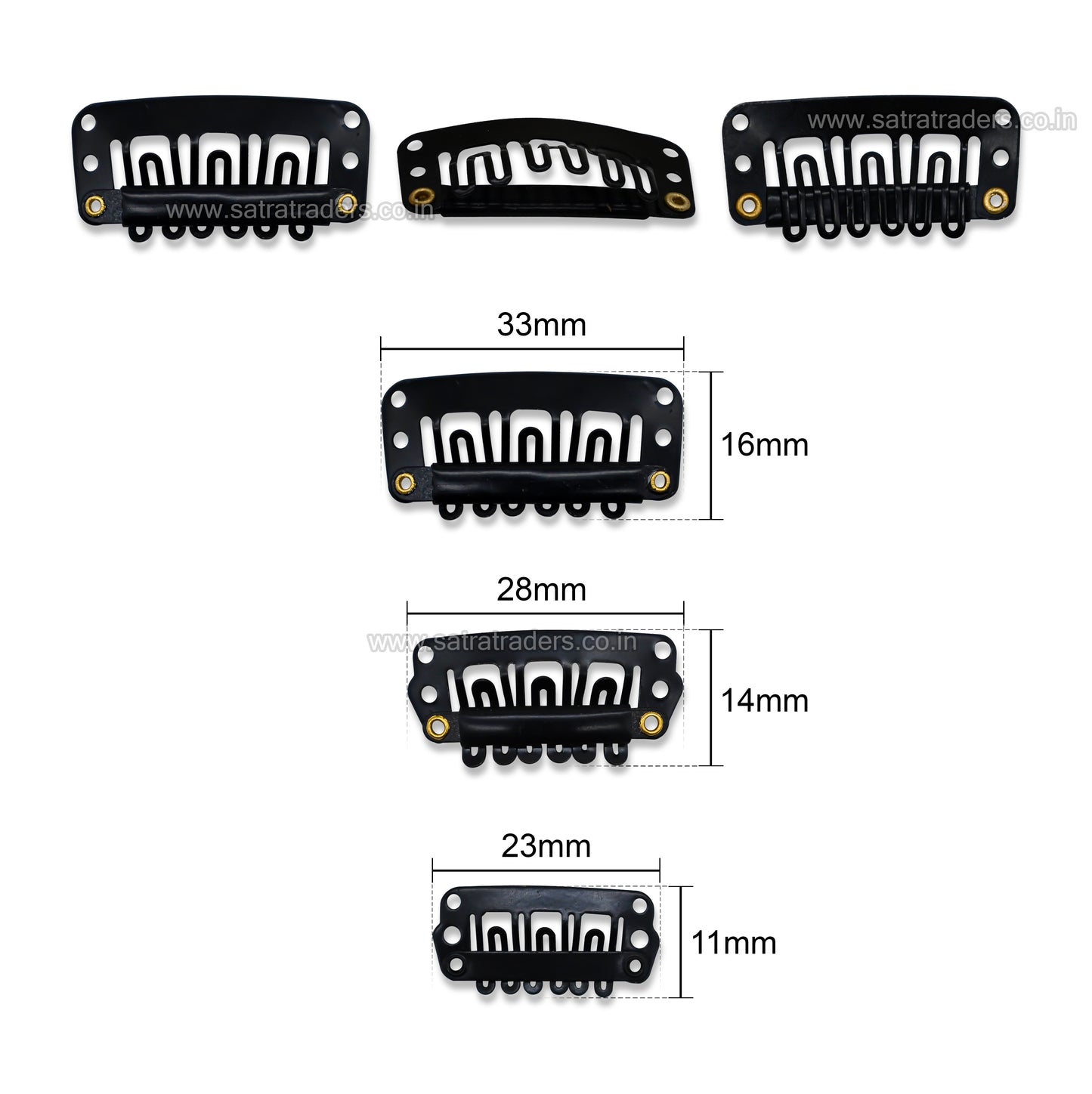 Black Non-Slip Hair Extension Snap Clips | HA32