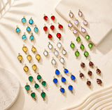 Teardrop Shape Glass Beads with Brass 2 loop | Qty : 50pcs | Size : 14mmX6mm | GB91