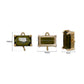 Rectangle Glass Crystal Connectors with Dual Loops | Size : H-14mm W-14mm | Qty : 1pc | CHL200