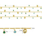 seachell & Multicolor Crystal Charm Chain | Size : 1m | BC1003