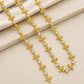 Brass 4-Petal Flower Rhinestone Cup Chain | Size : 1m | BC1005