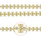 Brass Bow Pattern Rhinestone Cup Chain | Size : 1m | BC1007
