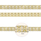 Brass Triple-Row Lattice Pattern Rhinestone Cup Chain | Size : 1m | BC1012