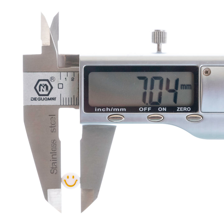 White Smiley Shape Plastic Beads | Size : 7mm | PB116