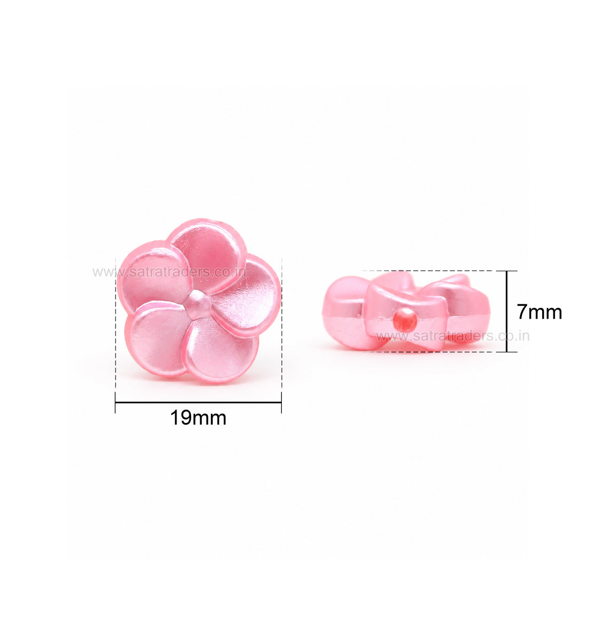 Assorted Pastel Acrylic Flower Beads | Size : 19mm | PB51