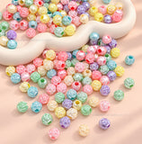 Assorted Pastel Acrylic Carved Ball Beads | Size : 10mm | PB55