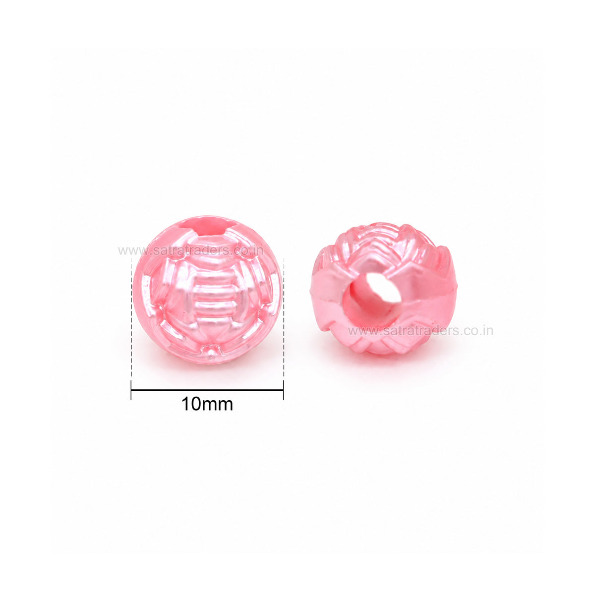 Assorted Pastel Acrylic Carved Ball Beads | Size : 10mm | PB55