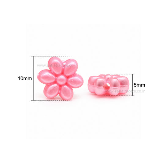 Assorted Pastel Acrylic Daisy Flower Beads | Size : 10mm | PB57
