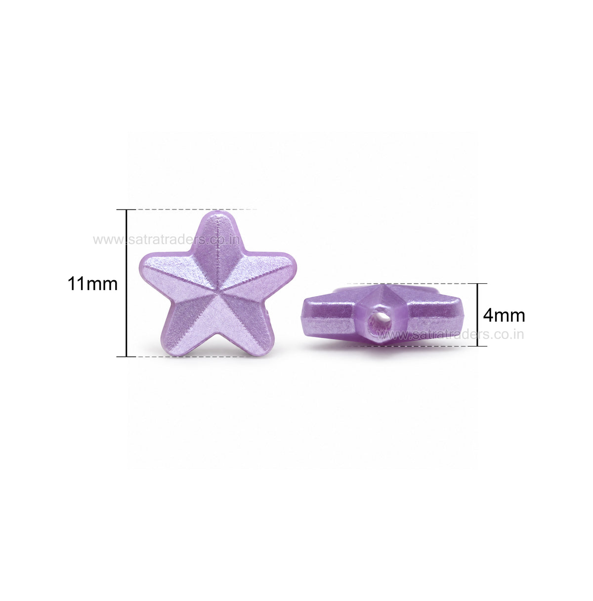 Assorted Pastel Acrylic Star Beads | Size : 11mm | PB61