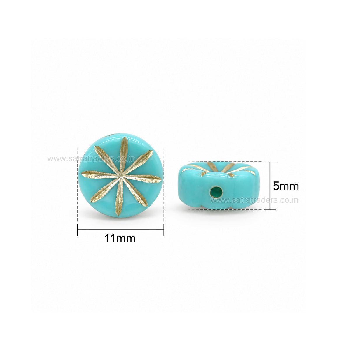 Starburst Coin Disc Plastic Beads | Size : 11mm | PB91