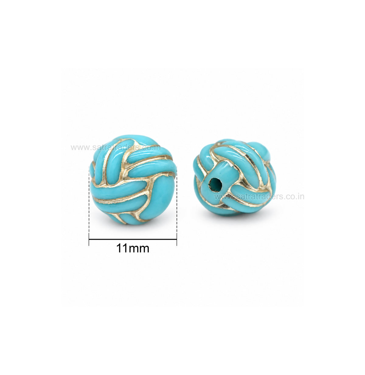 Woven Ball Plastic Beads | Size : 11mm | PB76