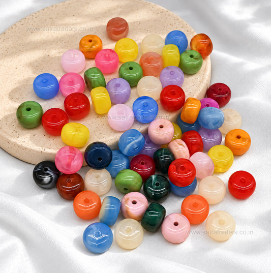 Assorted Rondelle Plastic Beads | Size : 14mm*9mm | PB98