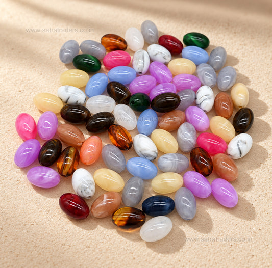 Assorted Oval Shape Plastic Beads | Size : 17mm*11mm | PB125