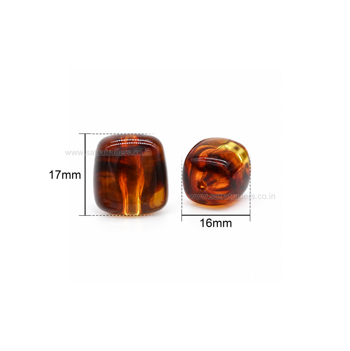 Assorted Cube Plastic Beads | Size : 17mm*16mm | PB131