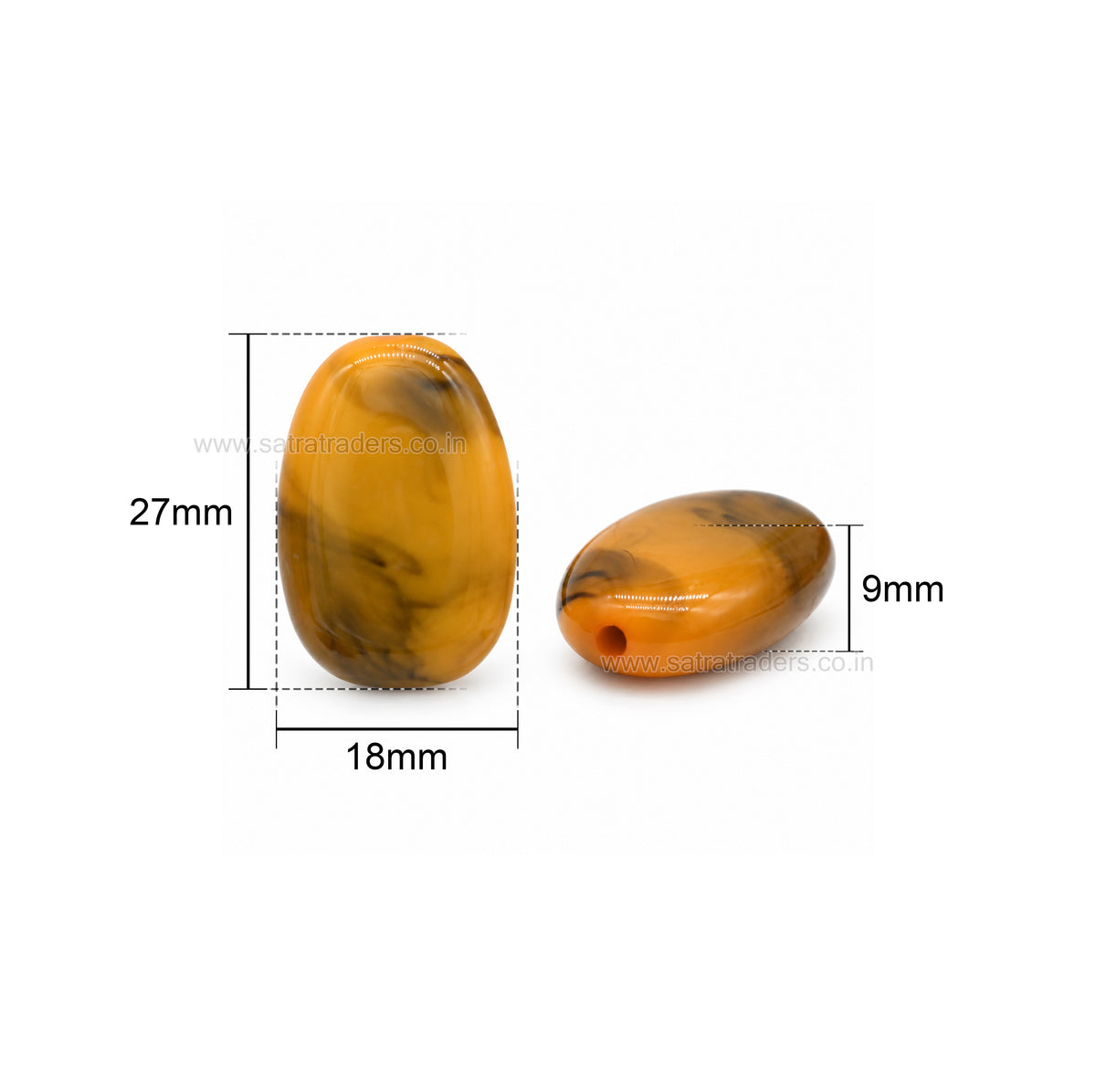 Assorted Flat Oval Plastic Beads | Size : 27mm*18mm | PB136