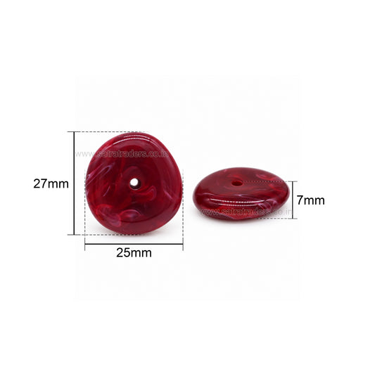 Assorted Flat Round Ring Plastic Beads | Size : 27mm*25mm | PB139