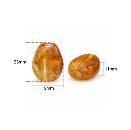 Assorted Smooth Oval Plastic Beads | Size : 23mm*19mm | PB141