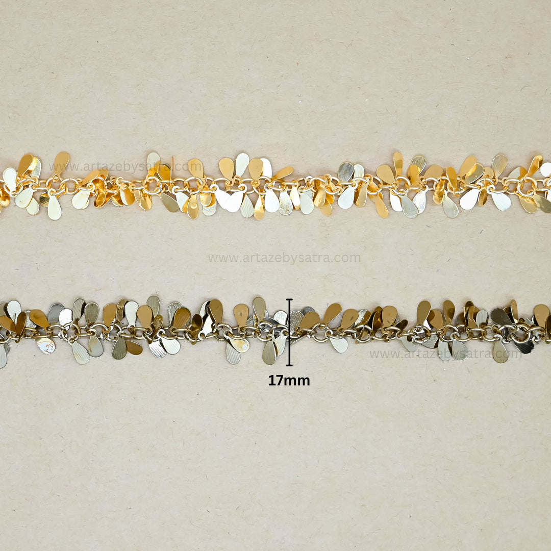 Droplet Shape Iron Chain | Size : 17mm | Qty : 1mtr | IC22