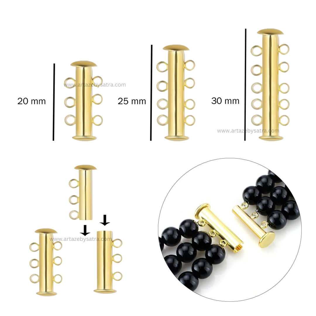 Multi Strand Slide Magnetic Tube Clasp | 6pcs | BF122