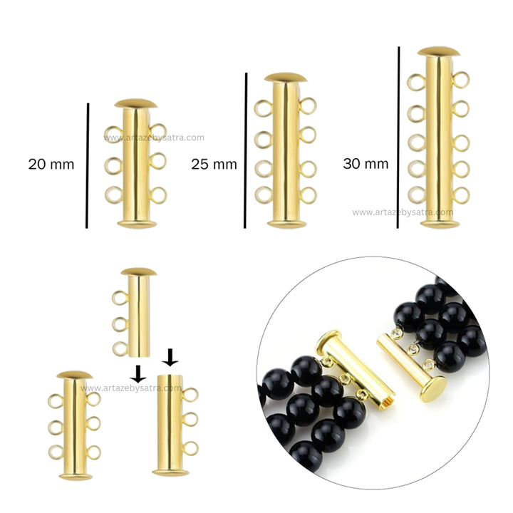Multi Strand Slide Magnetic Tube Clasp | 6pcs | BF122