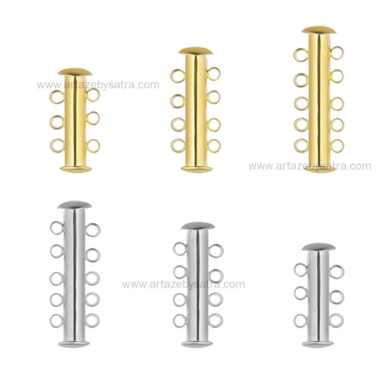 Multi Strand Slide Magnetic Tube Clasp | Qty : 6pcs | BF94