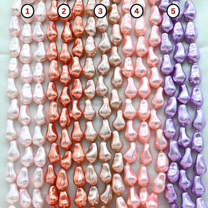 Uncut Glass Pearl Drop Beads | Size : 22*13mm | GB54