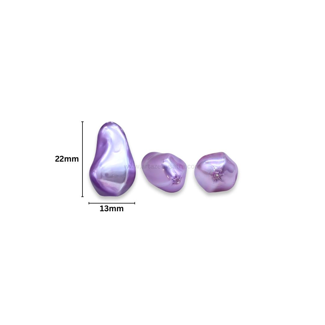 Uncut Glass Pearl Drop Beads | Size : 22*13mm | GB54