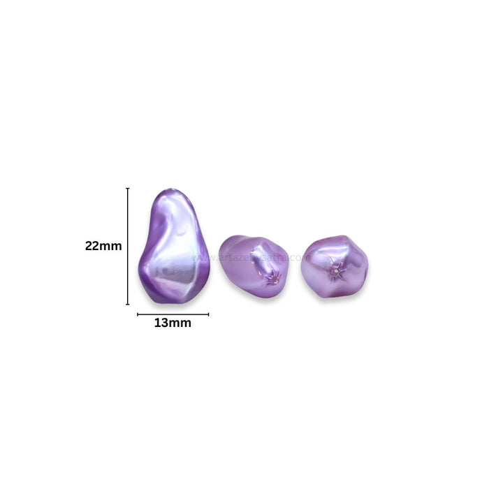 Uncut Glass Pearl Drop Beads | Size : 22*13mm | GB54