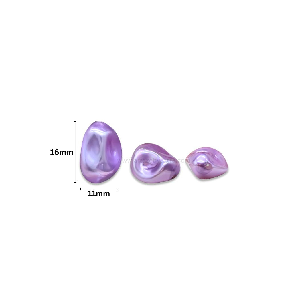 Uncut Glass Pearl Drop Beads | Size : 16*11mm | GB19