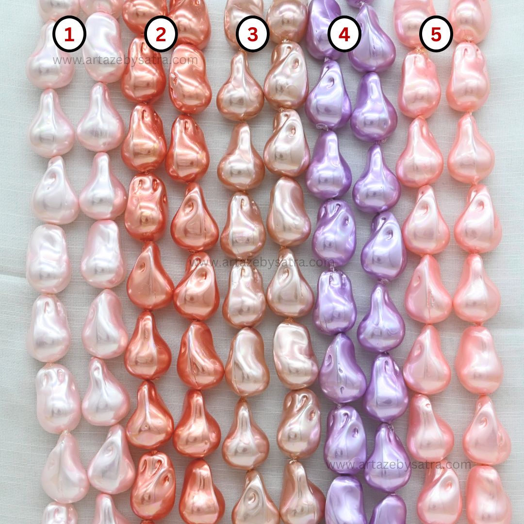 Uncut Glass Pearl Drop Beads | Size : 24*16mm | GB20