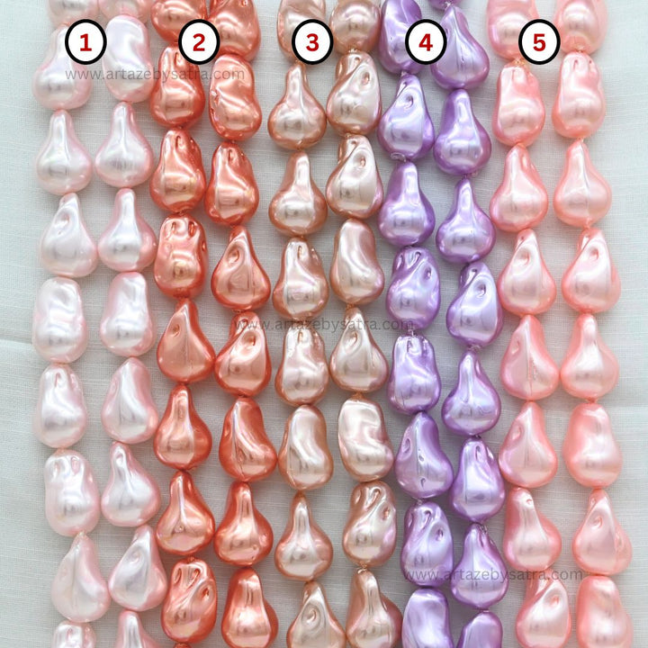 Uncut Glass Pearl Drop Beads | Size : 24*16mm | GB56l