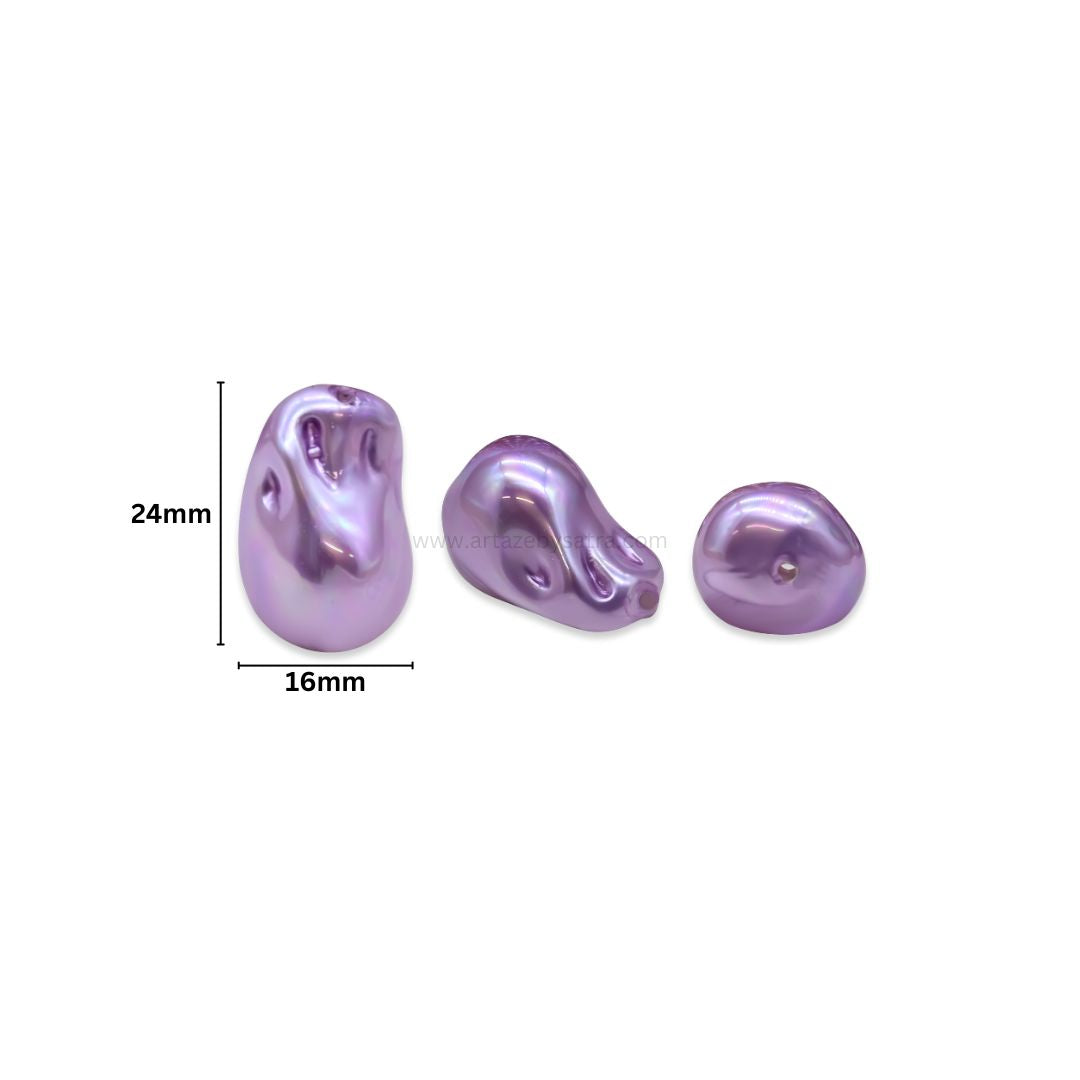 Uncut Glass Pearl Drop Beads | Size : 24*16mm | GB56l