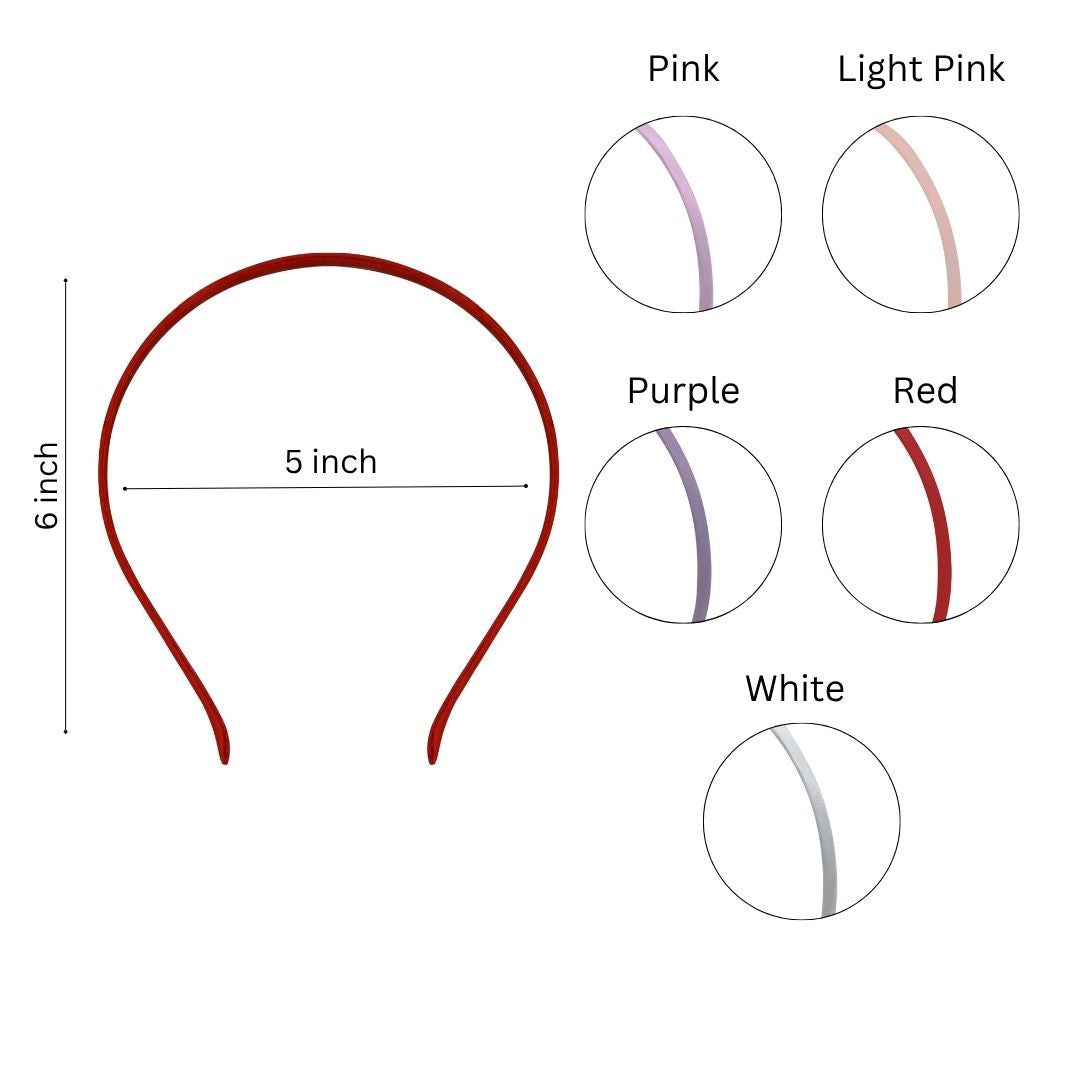 Satin Hair Band  | Size : 5mm | Qty : 10pcs